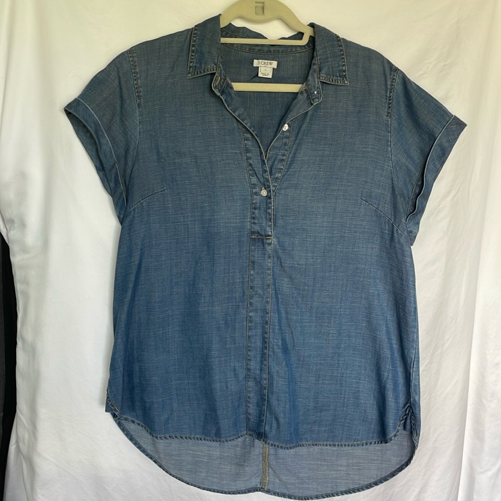 J.Crew Factory Chambray Short Sleeve Top